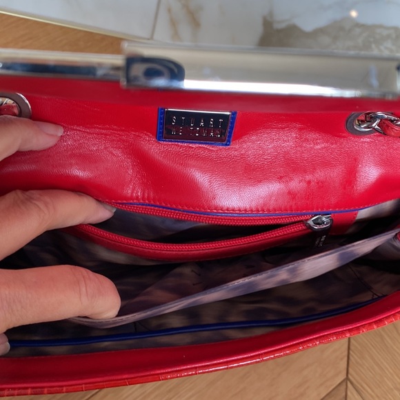 Stuart Weitzman beautiful red croco handbag and high heel sandals - Picture 8 of 10